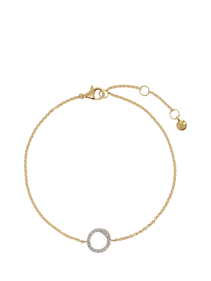 Monica Vinader Riva Pave Lab Diamond Round Bracelet, Gold