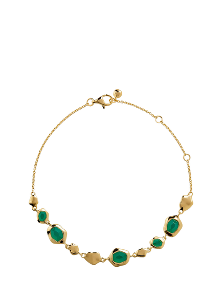 Monica Vinader Odyssey Gem Pebble Bracelet, Gold - Green Onyx