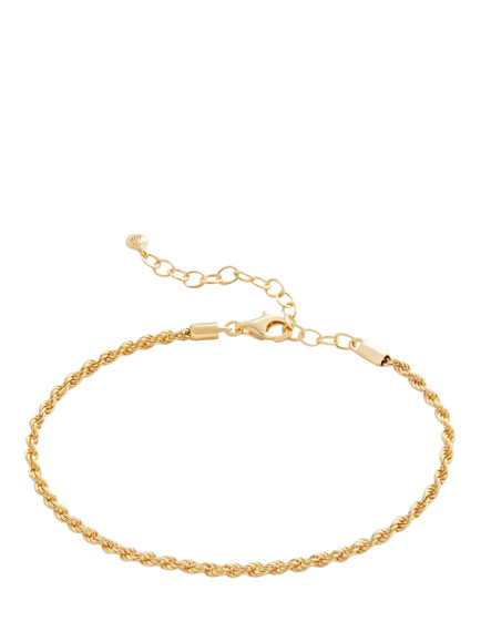 Monica Vinader Twist Rope Chain Bracelet, Gold, Gold
