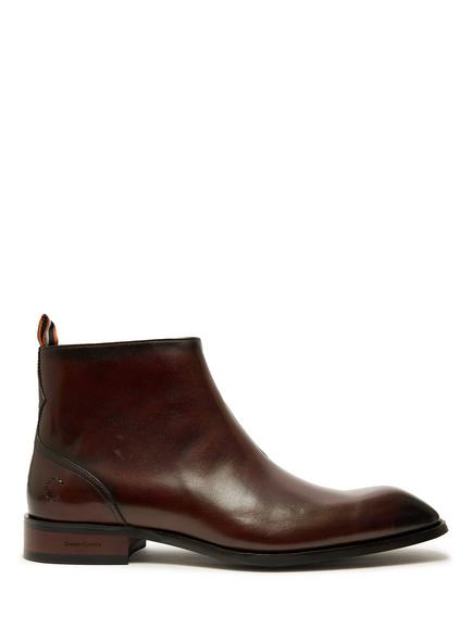 Simon Carter Martil Leather Inside Zip Ankle Boots, Brown
