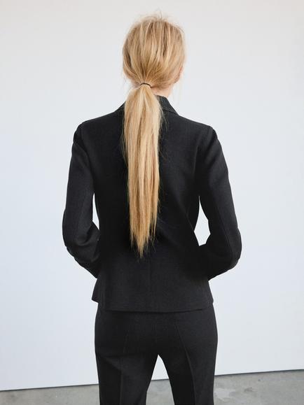 Mango Tailored Single Breasted Blazer, Grey - view 2, Grey