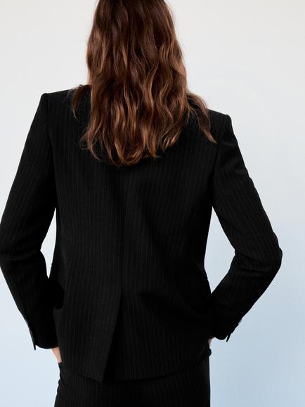 Mango Tailored Single Breasted Blazer, Black - view 2, Black