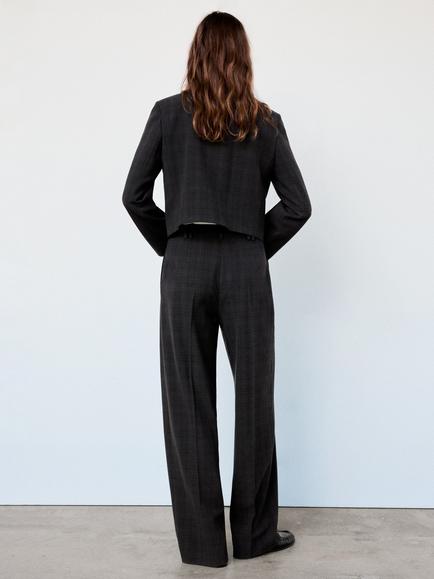 Mango Tailored Check Trousers, Brown - view 2, Brown