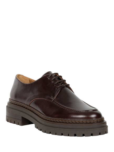 Bobbies April Derby Leather Shoes, Irish Coffee - view 2, Irish Coffee