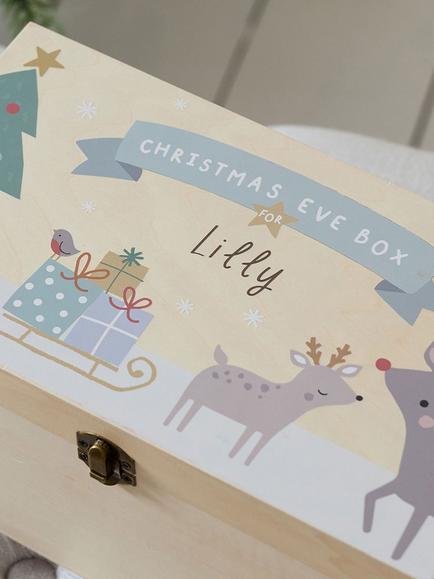 My 1st Years Personalised Reindeer Christmas Eve Box - view 2, Wood