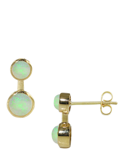 E.W Adams 18ct Yellow Gold Opal Stone Earrings, Gold
