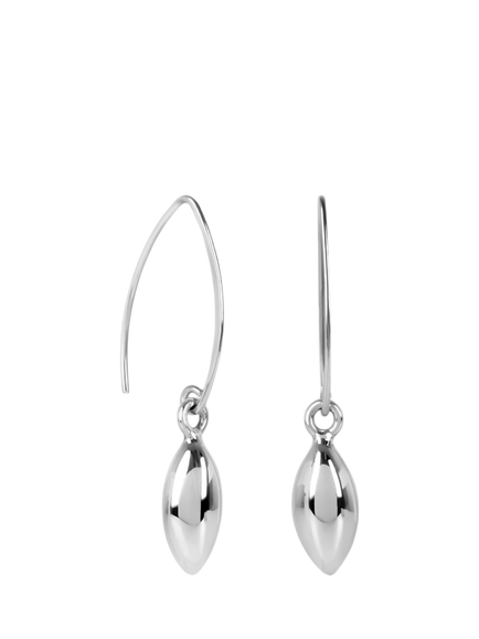 Andea Sterling Silver Oval Wire Drop Earrings, 