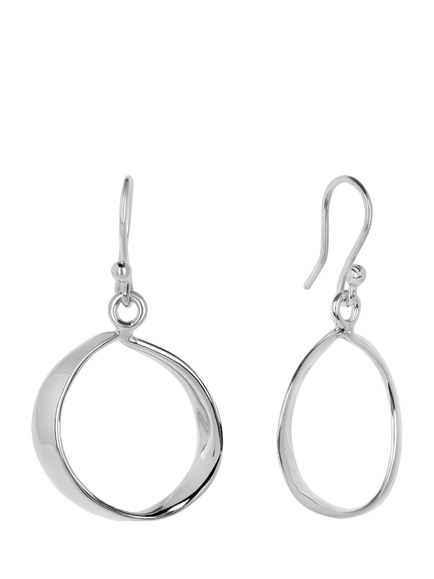 Andea Sterling Silver Simple Circle Earrings, Silver