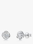 Jools by Jenny Brown Cubic Zirconia Flower Earrings, Silver