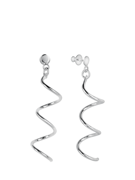 Andea Sterling Silver Twist Drop Earrings, Silver