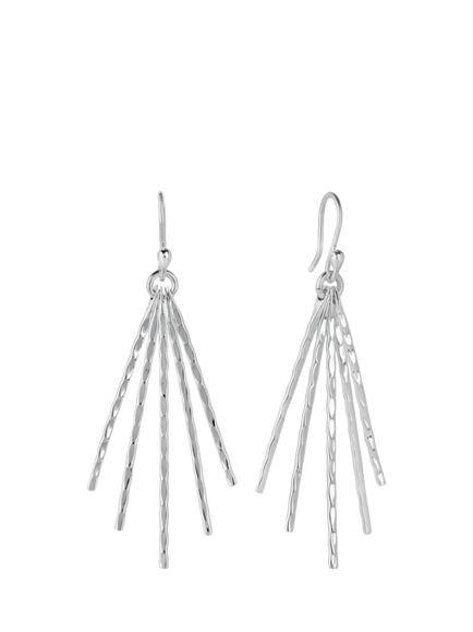 Andea Sterling Silver 5-Strand Drop Earrings, Silver