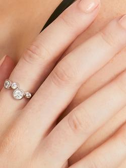 Jools by Jenny Brown 4 Cubic Zirconia Stone Bubble Ring, Silver - view 2, Silver