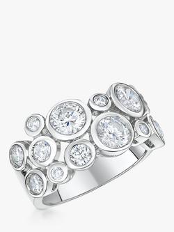 Jools by Jenny Brown Cubic Zirconia Scatter Bubble Ring, Silver, Silver