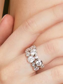 Jools by Jenny Brown Cubic Zirconia Scatter Bubble Ring, Silver - view 2, Silver