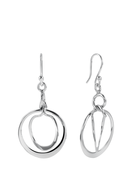 Andea Sterling Silver Entwined Hoop Earrings, Silver