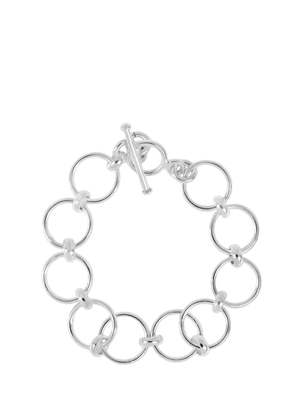 Andea Sterling Silver Round Link Bracelet, Silver