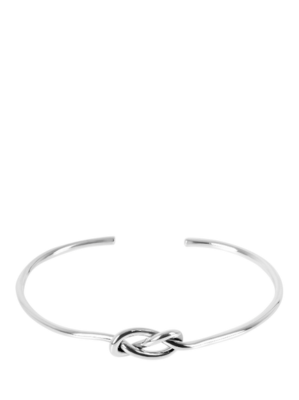 Andea Double Knot Half Bangle, Silver, Silver