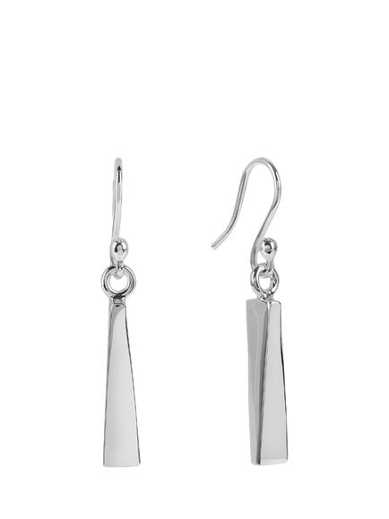 Andea Sterling Silver Triangular Wedge Drop Earrings, Silver