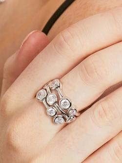 Jools by Jenny Brown 9 Cubic Zirconia Stone Bubble Ring, Silver - view 2, Silver