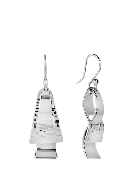 Andea Sterling Silver Interlinked Triangular Drop Earrings, Silver