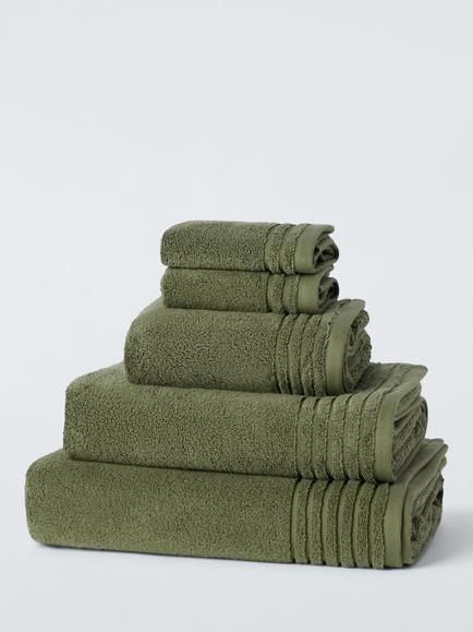 John Lewis Micro-Fresh Ultra Soft Cotton Towels, Avocado