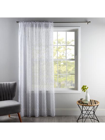 Deyron Ashdown Voile Fabric, White, White