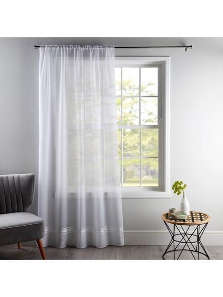 Deyron Morven Voile Fabric, White, White