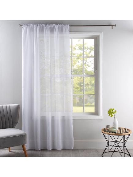 Deyron Kedleston Voile Fabric, White, White