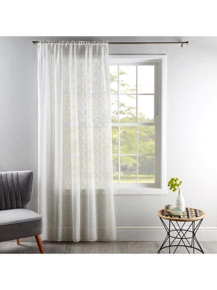 Deyron Chatsworth Voile Fabric, Cream, Cream