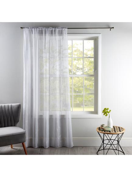 Deyron Hardwick Voile Fabric, White, White