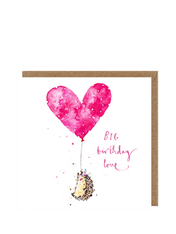 Louise Mulgrew Designs Love Heart Hedgehog Birthday Card, Multi
