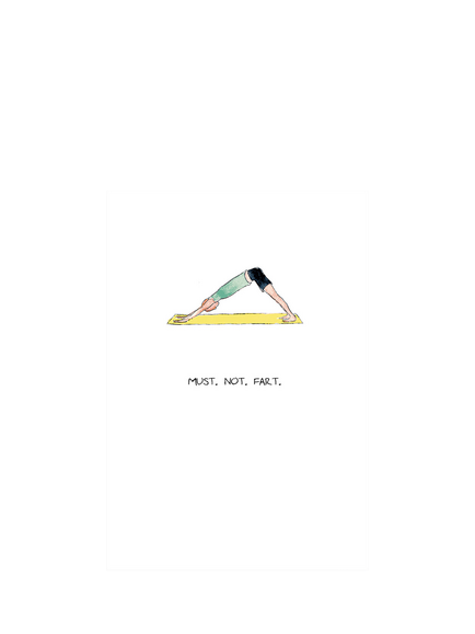 Woodmansterne Must Not Fart Blank Greeting Card, Multi
