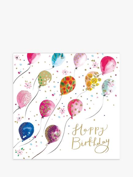 Woodmansterne Balloons Flying Birthday Card, Multi