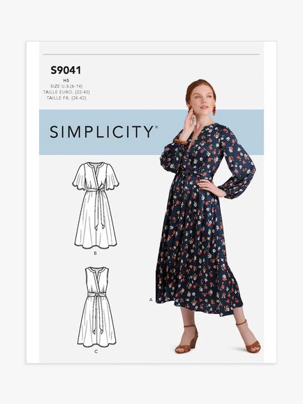 Simplicity Misses' Wrap Front Dress Sewing Pattern, S9041, H5