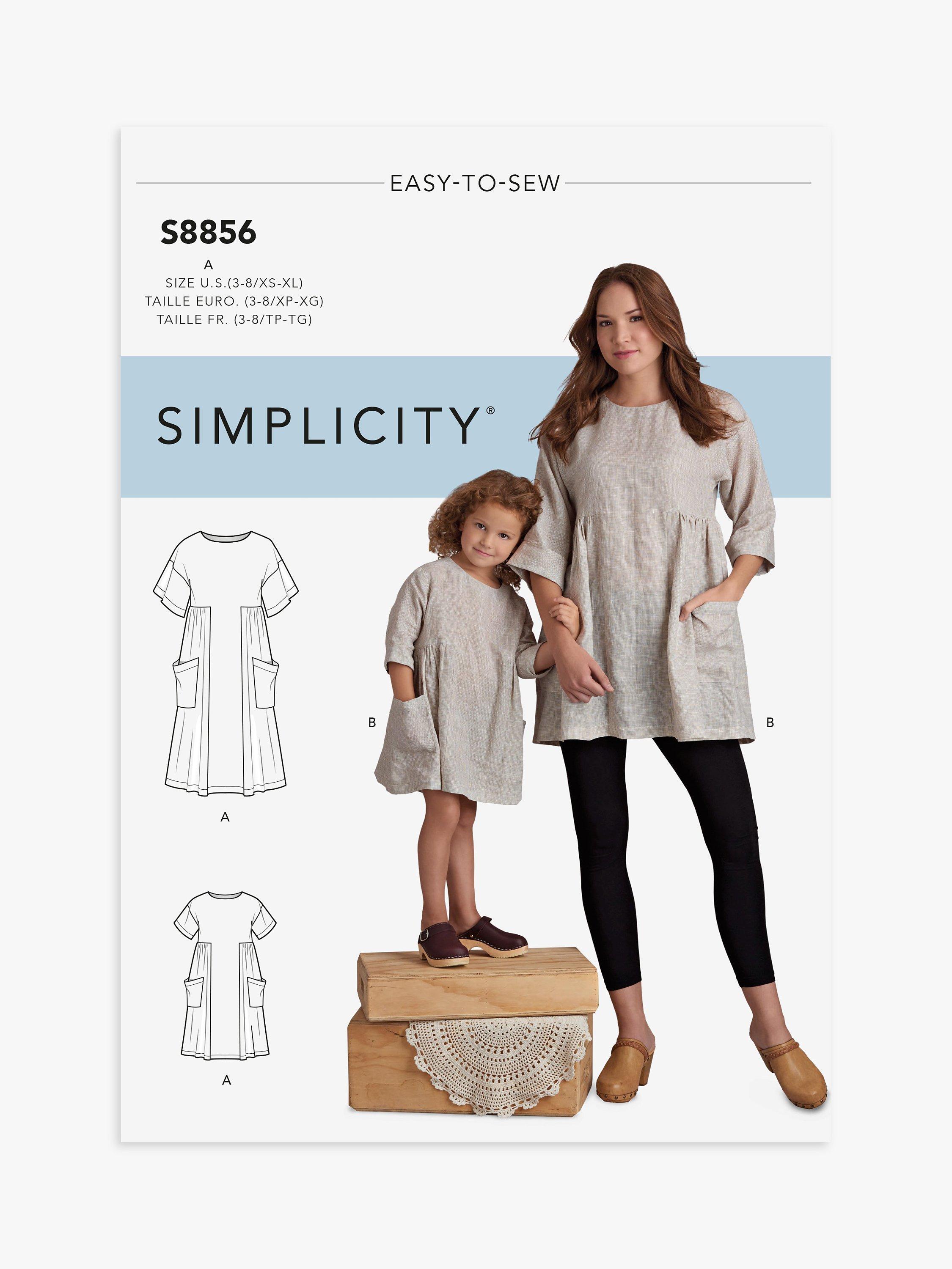 Simplicity Child's and Misses' Dress and Tunic Sewing Pattern, S8856A