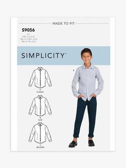 Simplicity Children's and Teen Boys' Slim Fit Shirts Sewing Pattern, S9056, 7-14