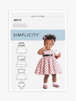 Simplicity Babies' Dress, Knickers and Headband Sewing Pattern, SS9117, 