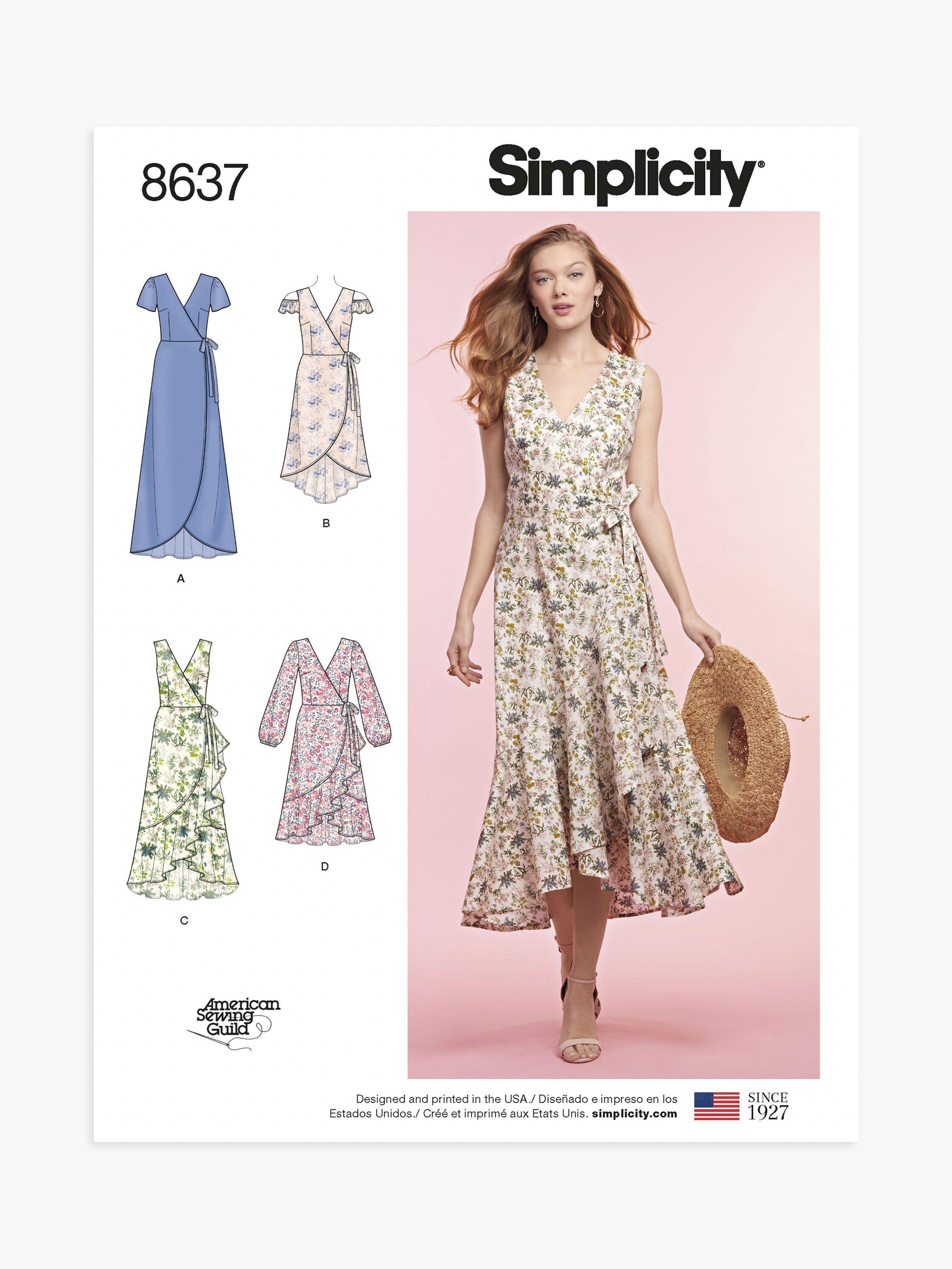 Simplicity Misses' Wrap Dress Sewing Pattern, S8637