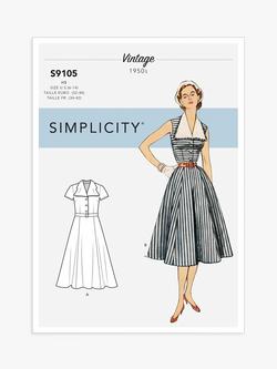Simplicity Misses' Vintage Dress with Detachable Collar Sewing Pattern, S9105, U5