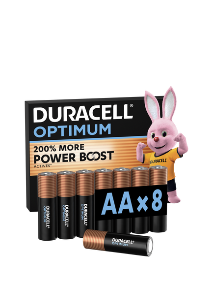 Duracell Optimum AA Batteries, Pack of 8, 