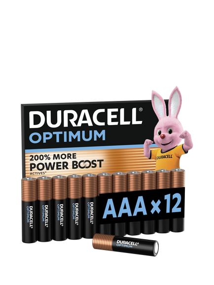Duracell Optimum AAA Batteries, Pack of 12, 