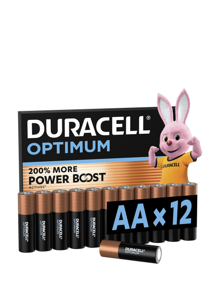 Duracell Optimum AA Batteries, Pack of 12, 