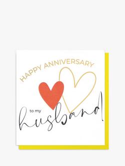 Caroline Gardner Happy Anniversary Husband Card, Multi