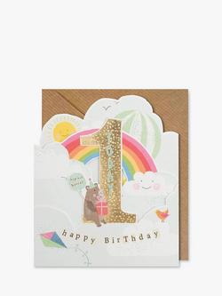 Paperlink Happy 1st Birthday Card, Multi