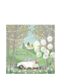 Rachel Ellen Car & Church Wedding Day Card, Multi