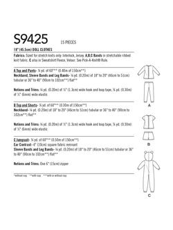 Simplicity SS9425OS Doll Clothes Sewing Pattern - view 2, Multi