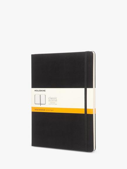 Moleskine Extra Large Hard Cover Lined Notebook, Black, Multi