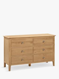 Julian Bowen Cotswold 6 Drawer Wide Chest, Natural, Natural