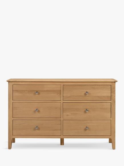 Julian Bowen Cotswold 6 Drawer Wide Chest, Natural - view 2, Natural