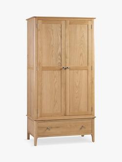 Julian Bowen Cotswold Double Wardrobe with 1 Drawer, Natural, Natural